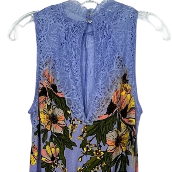 Free People Intimately Day Dream Floral Lace Mini Dress Periwinkle Blue Size S - Picture 8 of 14